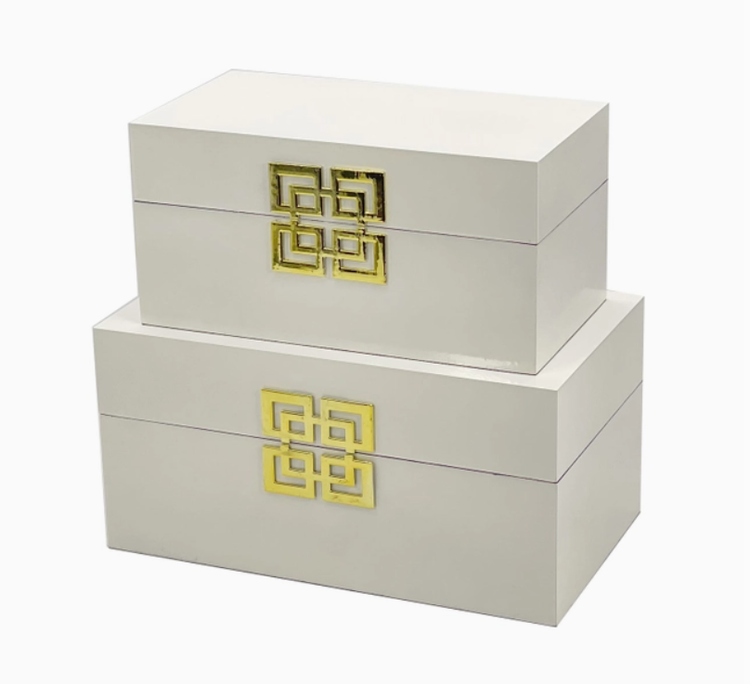 White Wooden Keepsake Box Lg