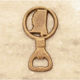Mississippi Bottle Opener Antique Gold