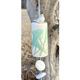 Cylinder Bird Chime Cream/Green