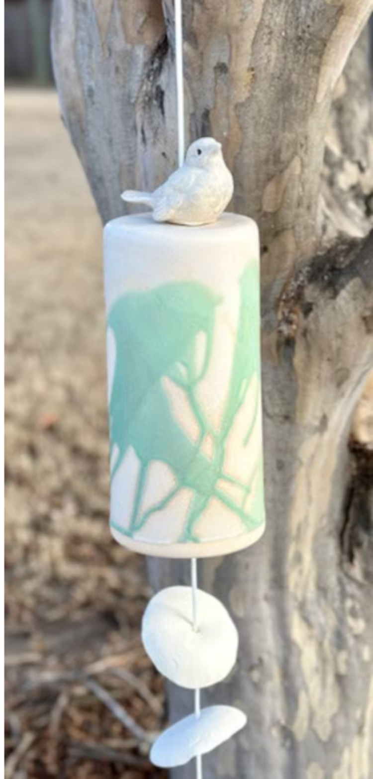 Cylinder Bird Chime Cream/Green