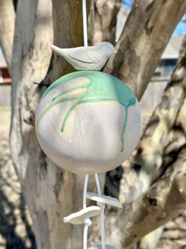 Bird Chime Sphere Cream/Green