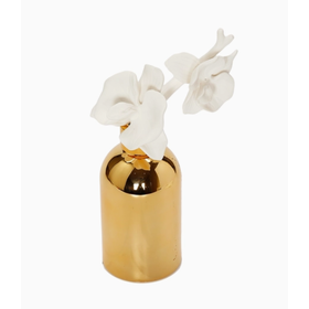 Gold Bottle Diffuser w/Gold Cap White Flower
