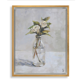 White Garden Rose Canvas
