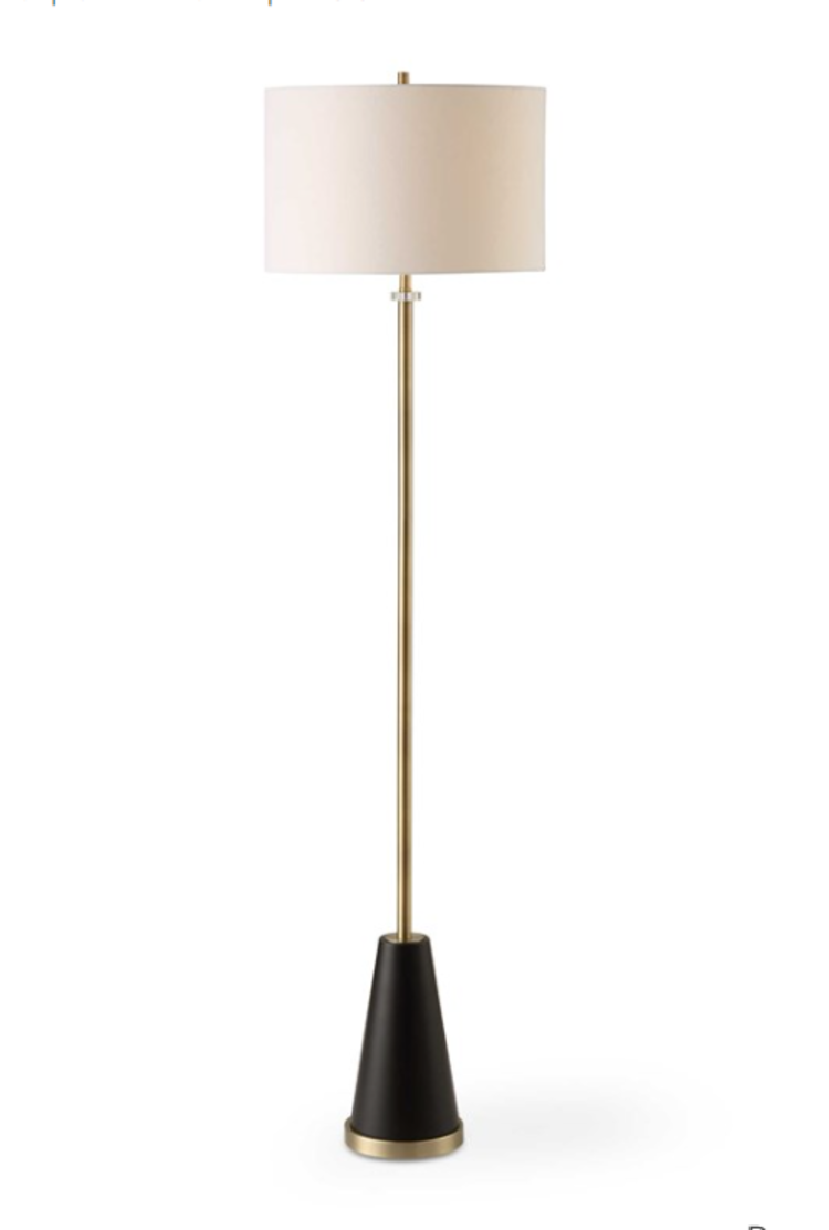 Brass Black Base Floor Lamp