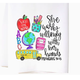Teacher Proverbs 31 Towel