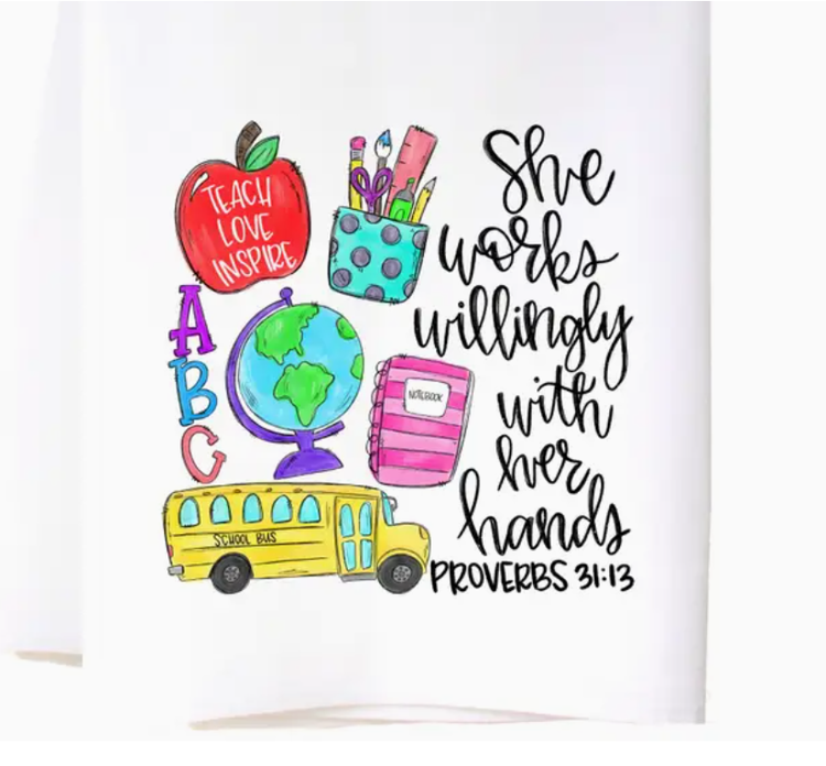 Teacher Proverbs 31 Towel