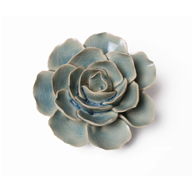 Teal Ranunculus Ceramic Flower