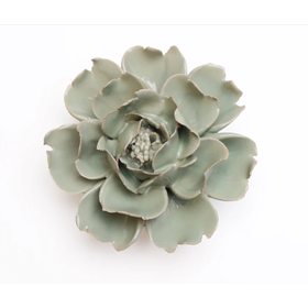 Green Rose Ceramic Flower