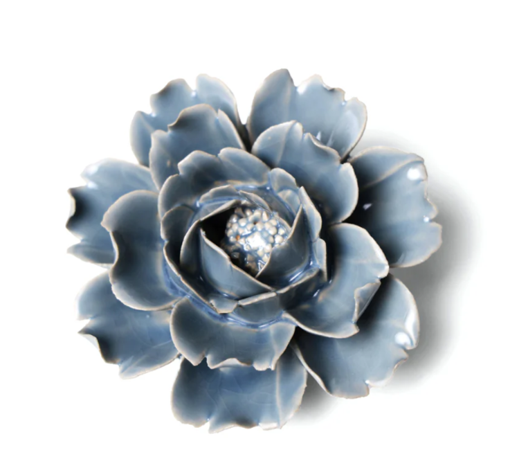 Blue Rose Ceramic Flower