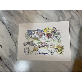 Tupelo Watercolor Print 8x6