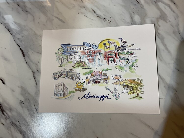 Tupelo Watercolor Print 8x6