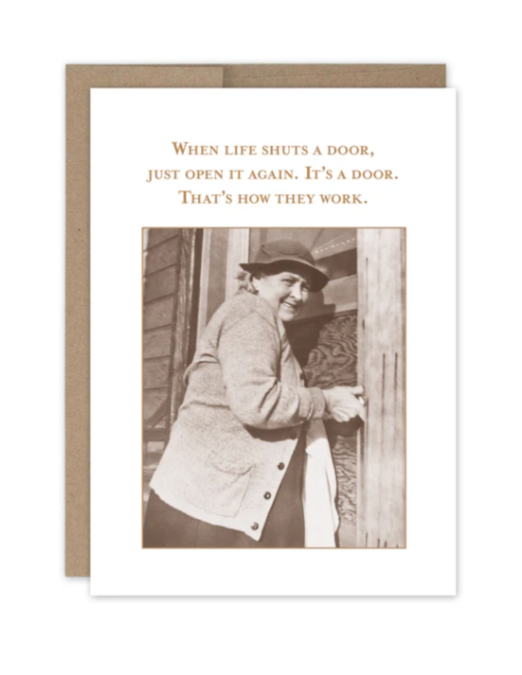Shuts Door Funny Card