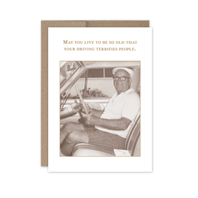 Driving Terrifies Birthday Card