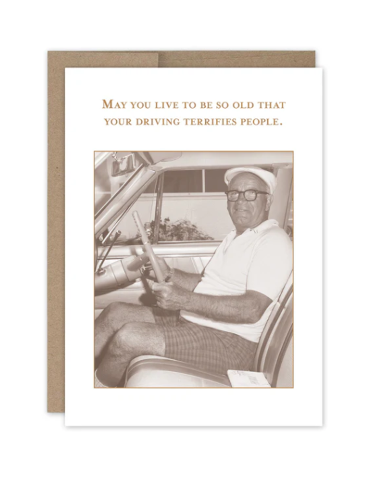Driving Terrifies Birthday Card