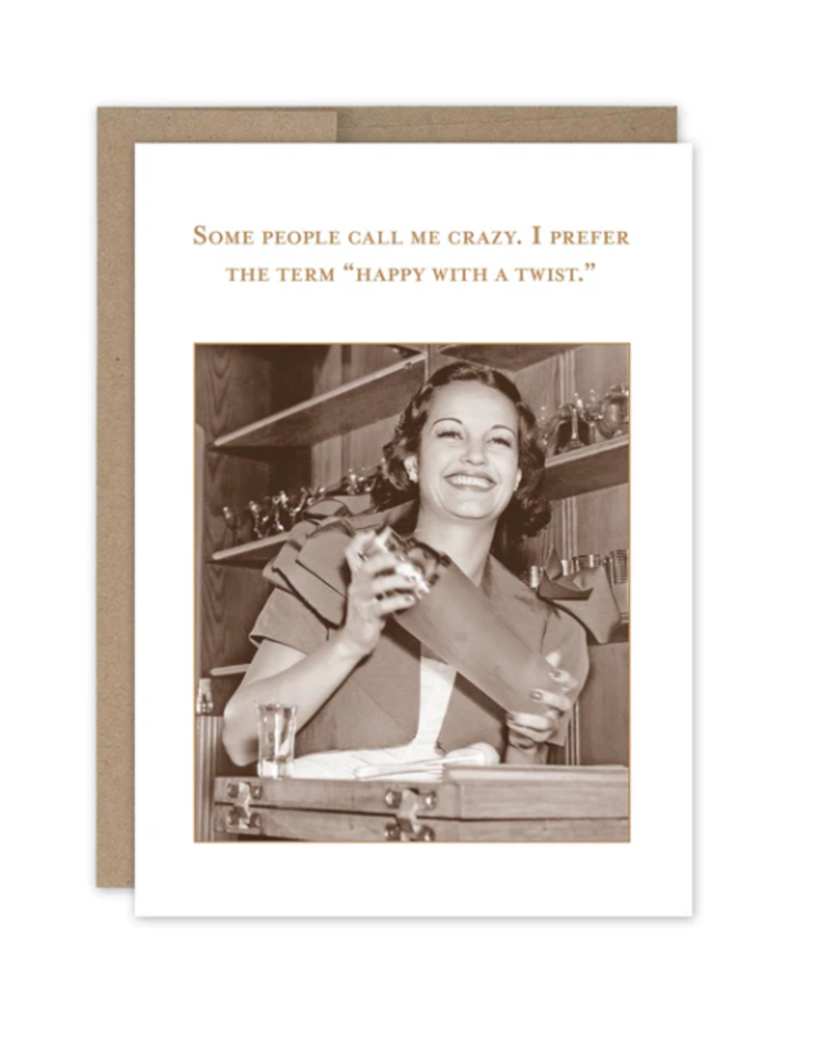 Happy With A Twist Birthday Card