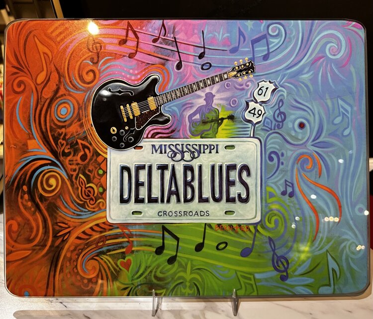 Delta Blues Tempered Glass Art/Cutting Board