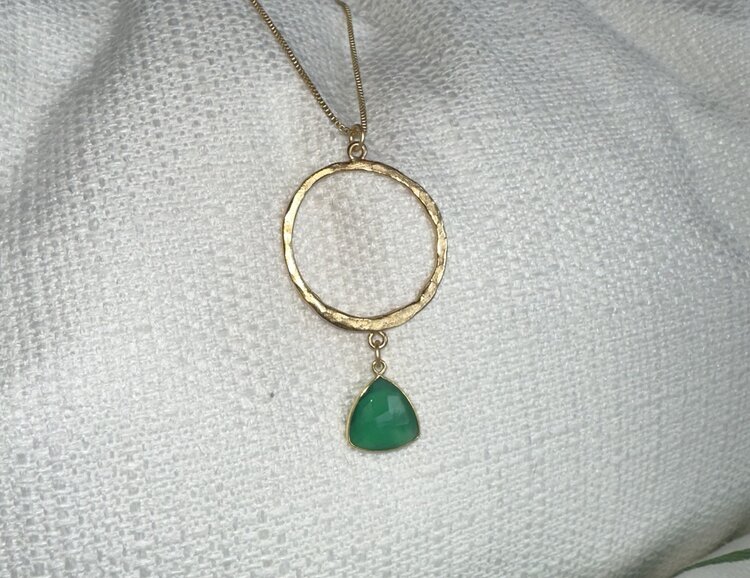 Gemstone Trillion Necklace