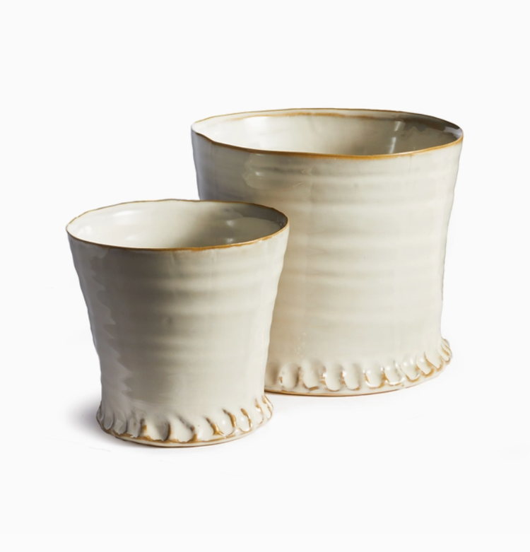 Ceramic Shelby Pot Cream 6"