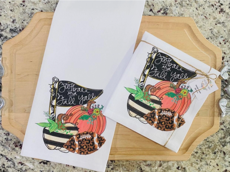 Football & Fall Kitchen Towel