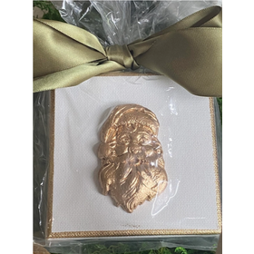 Vintage Style Gold Leaf Santa Canvas