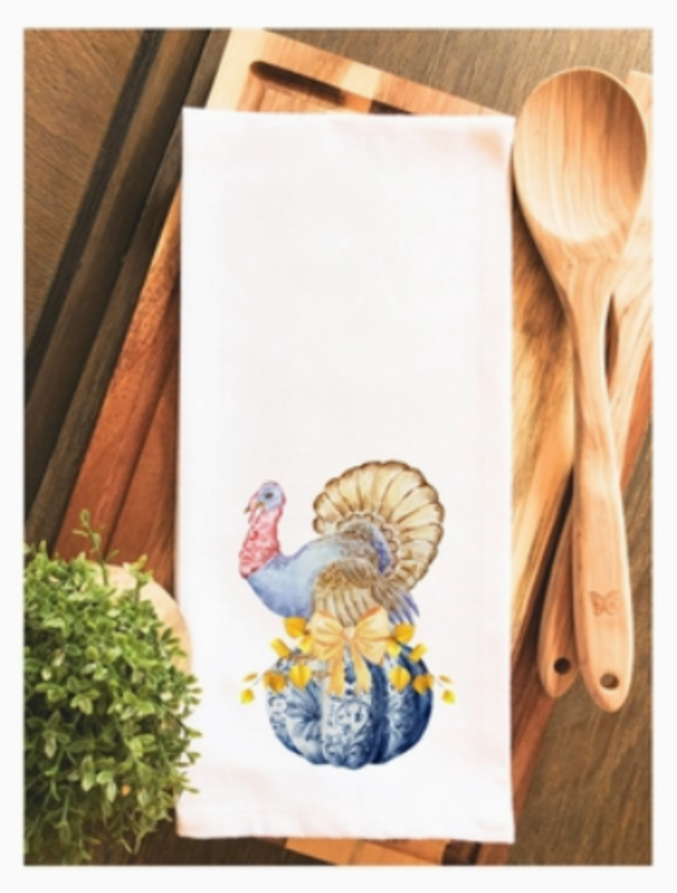 Chinoiserie Thanksgiving Turkey Hand Towel