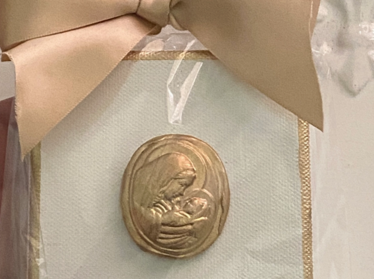 Gold Leaf Mary & Baby Jesus Intaglio Canvas