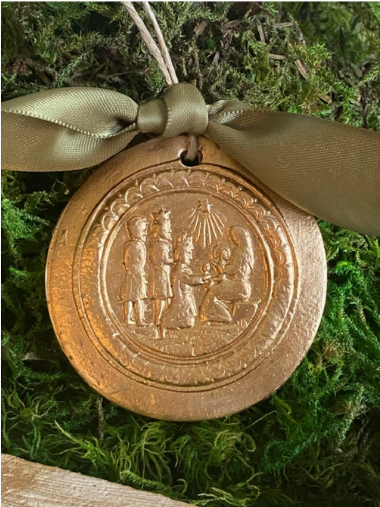 Three Kings Gold Leaf Christmas Ornament