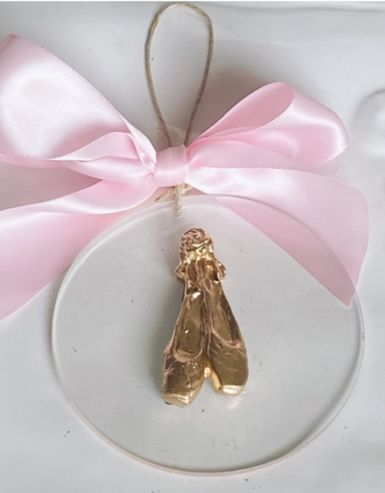 Gold Leaf Ballet Slipper Ornament