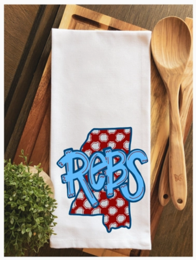 Ole Miss Rebs Hand Towel
