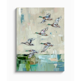 Mallards In Flight Canvas 18x24