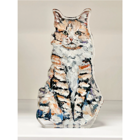 Striped Cat Acrylic Block