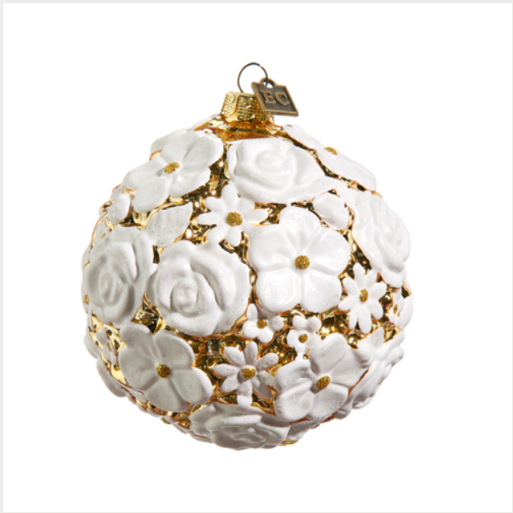 4in Mixed Blossom Ball Ornament