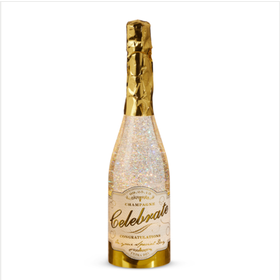 12.5in Lighted Champagne w Swirling Glitter