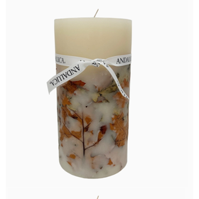 Harvest Leaf Botanical Pillar Candle