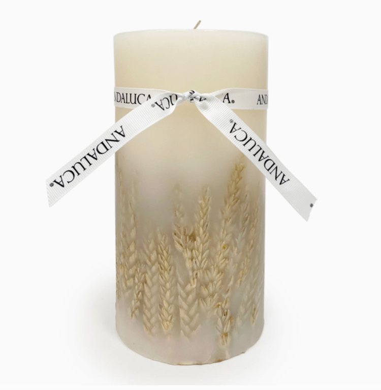 Harvest Wheat Botanical Pillar Candle