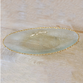 Glass/Gold Oval Platter