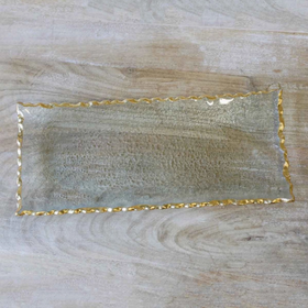 Glass/Gold Rectangle Platter