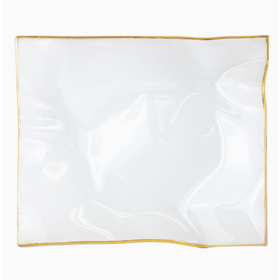 Ripple Platter Frosted Glass/Gold
