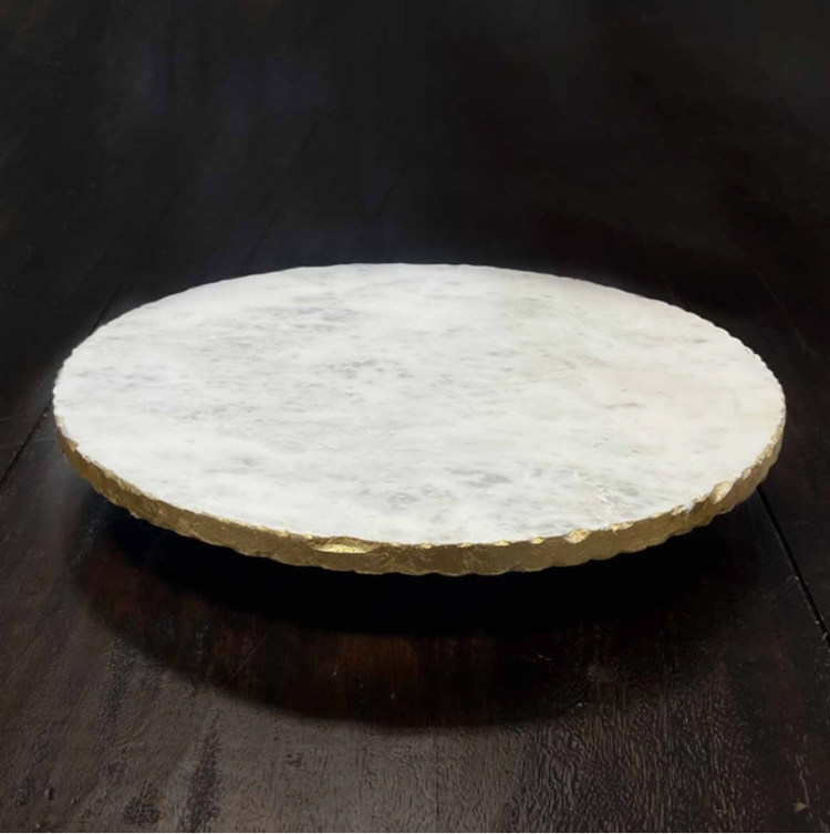 Strasbourg Marble Lazy Susan White