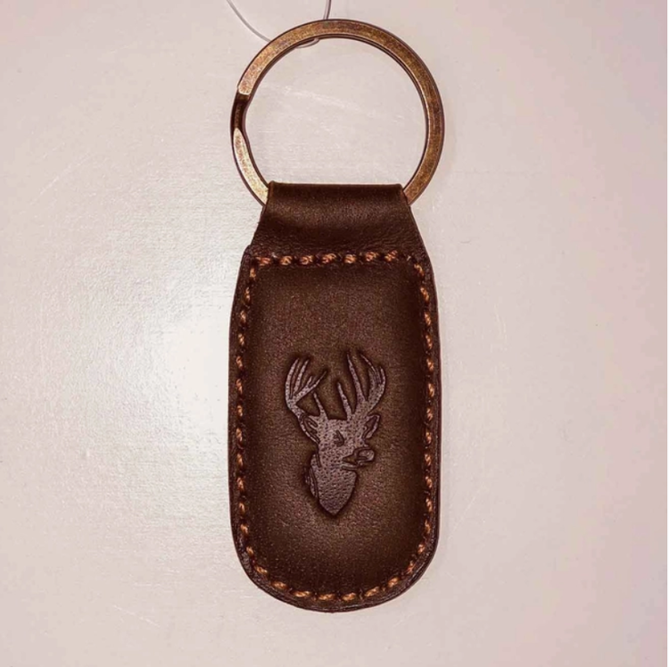 Leather Embossed Keychain Deer