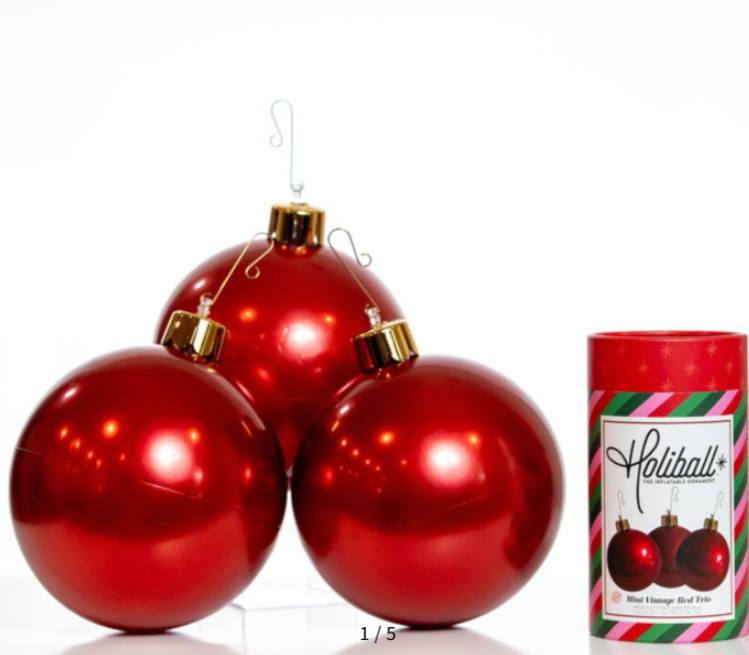 Holiball Mini 8" Vintage Red Trio