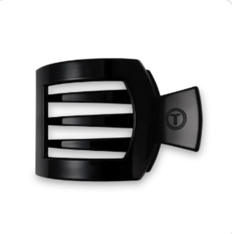 Jet Black Med Square Flat Hair Clip