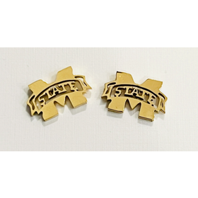 MSU Bulldog Gold Stud Earrings