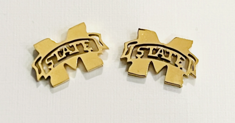 MSU Bulldog Gold Stud Earrings