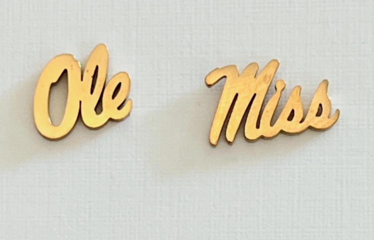 Ole Miss Gold Stud Earrings