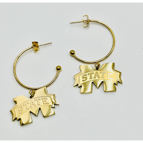 MSU Gold Hoop Earrings