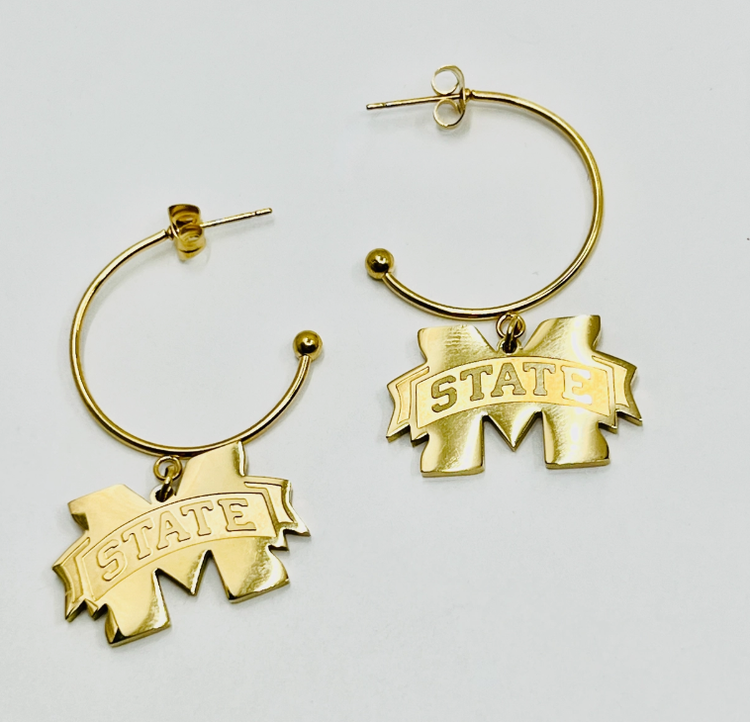 MSU Gold Hoop Earrings