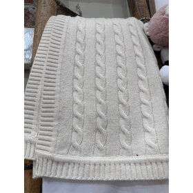 Cashmere Blend Cable Knit Baby Blanket