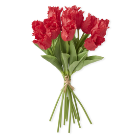 Real Touch Parrot Tulip Red Bundle 13"