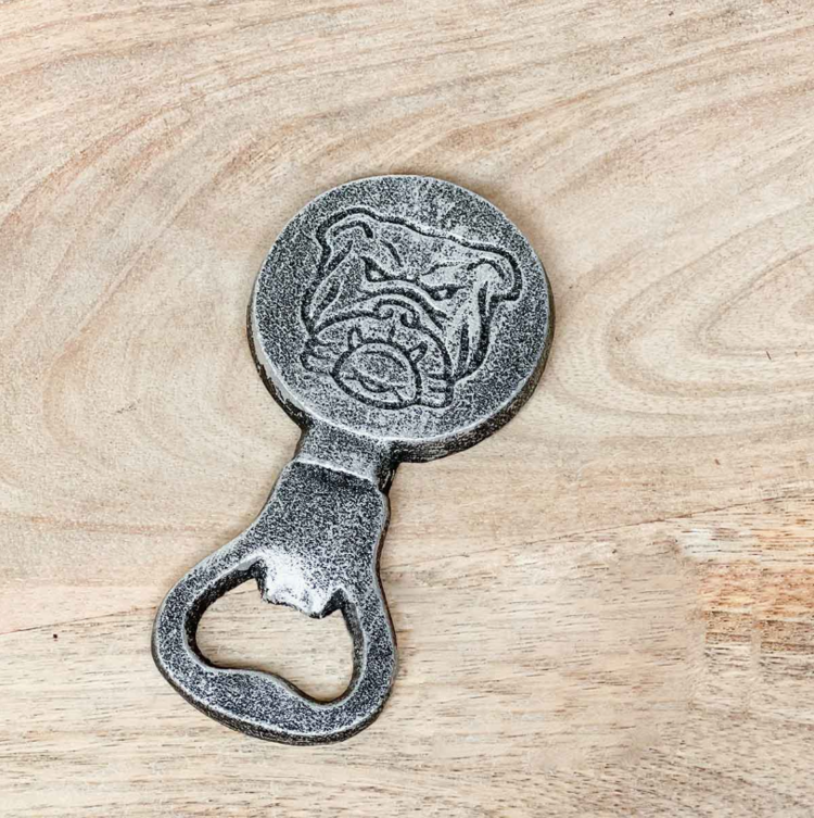 Bulldog Bottle Opener Antique Silver